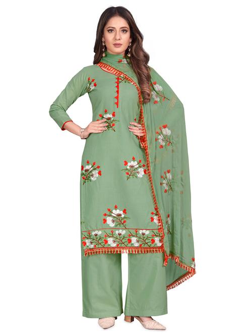 palazzo unstitched suit - 17424444 - Very Small Image - 1