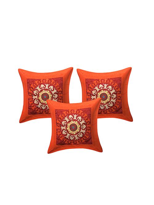  rayon embroidery cushion cover (set of 3) - 17424694 - Very Small Image - 1