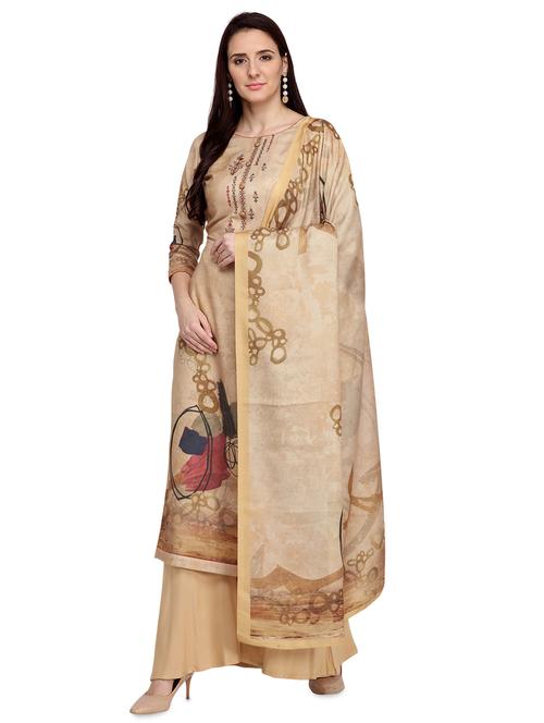 yellow wool blend unstitched suit - 17424881 - Very Small Image - 1