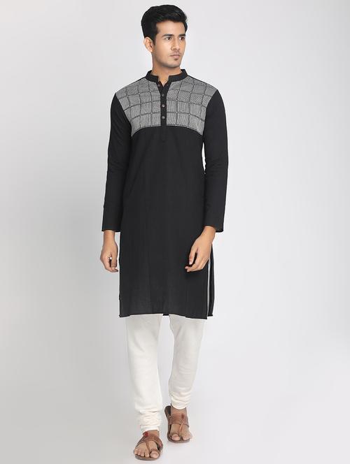 black checkered long kurtas kurta - 17424955 - Very Small Image - 1