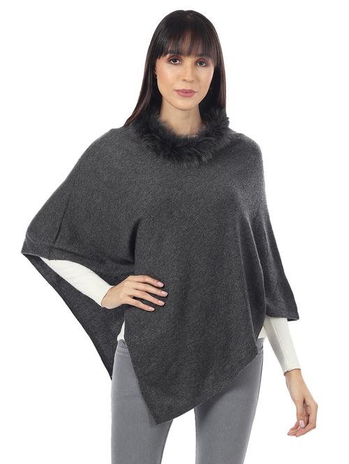 Black Acrylic Poncho - 17425149 - Very Small Image - 1
