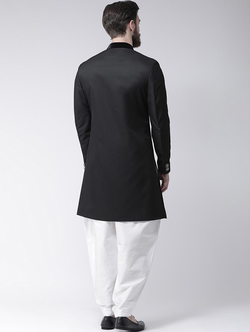 black solid sherwani set - 17425304 - Zoom Image - 2