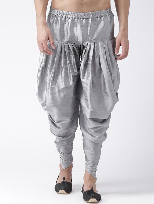 grey solid dhoti - 17425506 - Very Small Image - 1