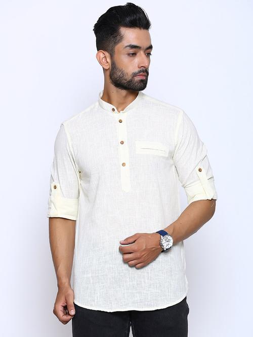 white solid short kurta - 17425725 - Very Small Image - 1
