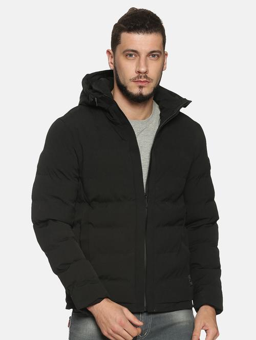 black solid quilted jacket - 17427140 - Very Small Image - 1