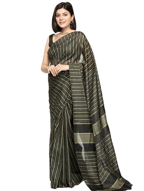 Striped Bhagalpuri Saree With Blouse - 17428027 - Very Small Image - 1
