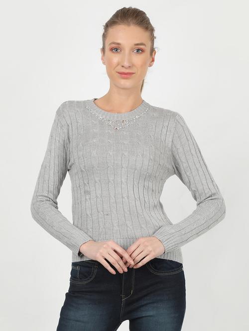 round neck woolen pullover  - 17428215 - Very Small Image - 1