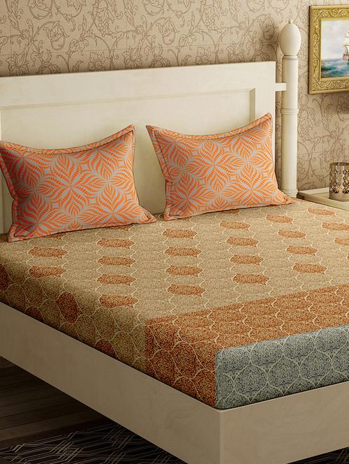 cotton double bedsheet super king size with 2 pillow cover - 17428376 - Very Small Image - 1