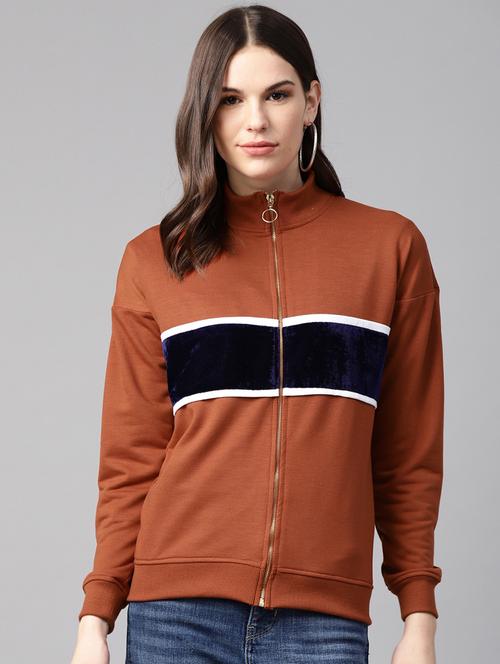 women color block long sleeve sweatshirt - 17431596 - Very Small Image - 1