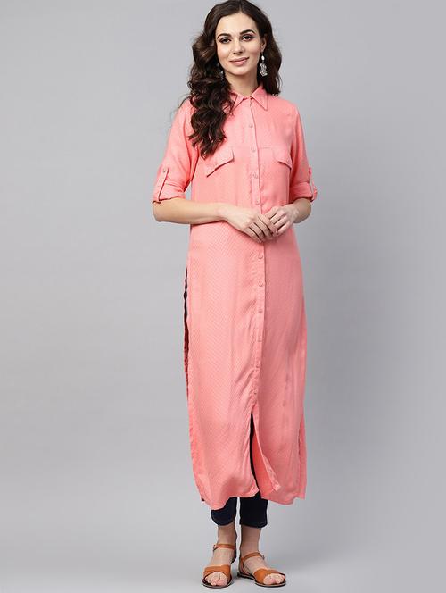 solid straight kurta - 17433820 - Very Small Image - 1