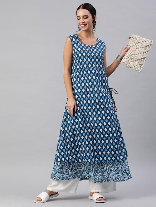 geometric print a-line kurta - 17433875 - Very Small Image - 1
