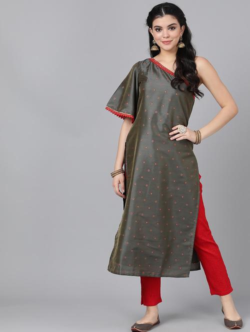 printed straight kurta - 17433902 - Very Small Image - 1