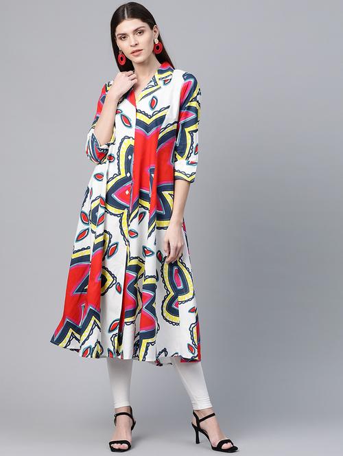 printed a-line kurta - 17434078 - Very Small Image - 1