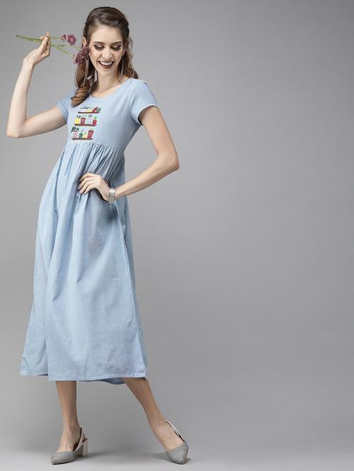 embroidered detail a-line dress  - 17434390 - Very Small Image - 1