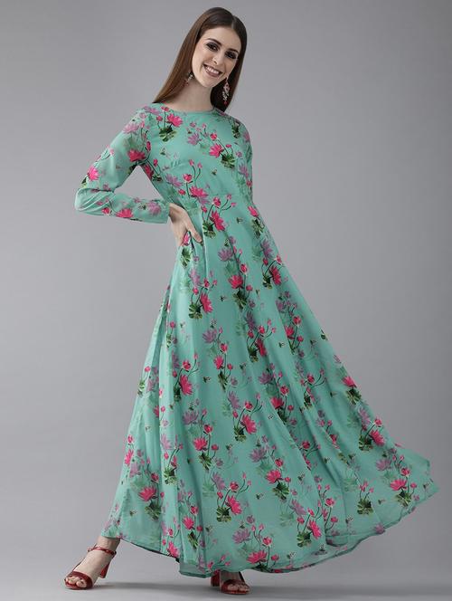 floral flared maxi dress  - 17434391 - Very Small Image - 1