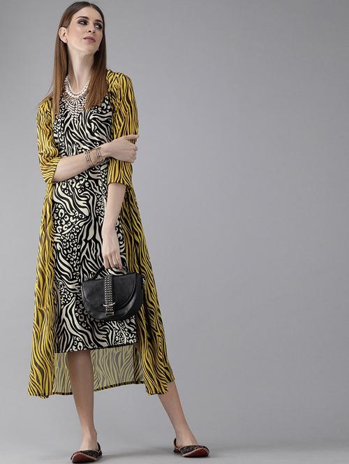 printed a-line dress with jacket - 17434398 - Very Small Image - 1