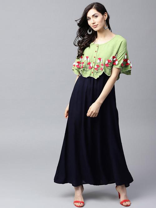 cape sleeves maxi dress  - 17434448 - Very Small Image - 1