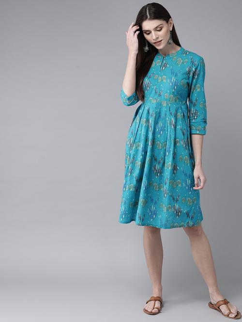 ikat print a-line dress  - 17434546 - Very Small Image - 1