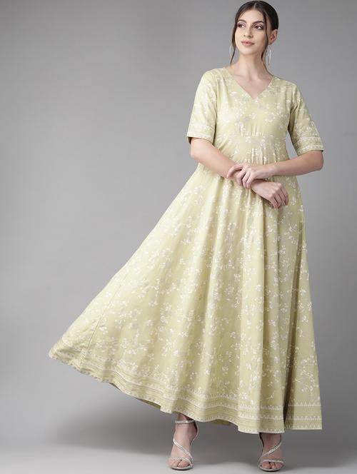 beige cotton dress - 17434601 - Very Small Image - 1