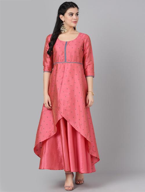 embroidered layered ethnic dress - 17434649 - Very Small Image - 1