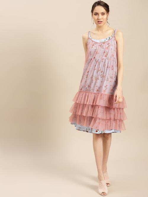 cami neck layered a-line dress - 17434777 - Very Small Image - 1