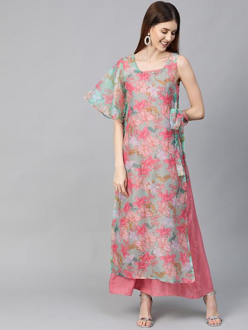 tie front floral maxi dress - 17434835 - Very Small Image - 1