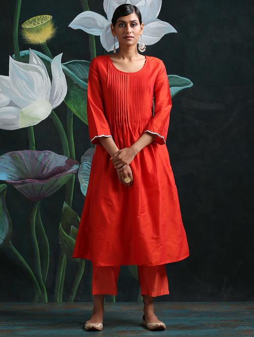 solid a-line kurta - 17434872 - Very Small Image - 1