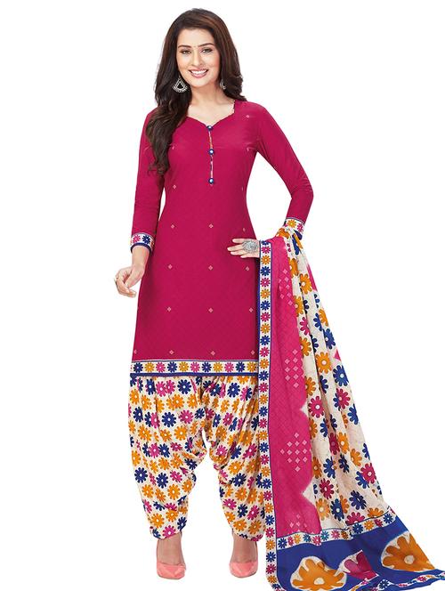 printed unstitched salwar suit - 17435089 - Very Small Image - 1