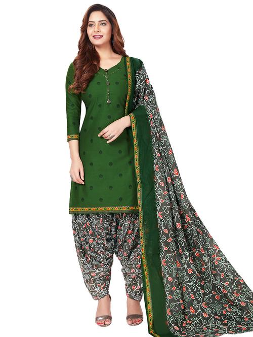 printed unstitched salwar suit - 17435093 - Very Small Image - 1