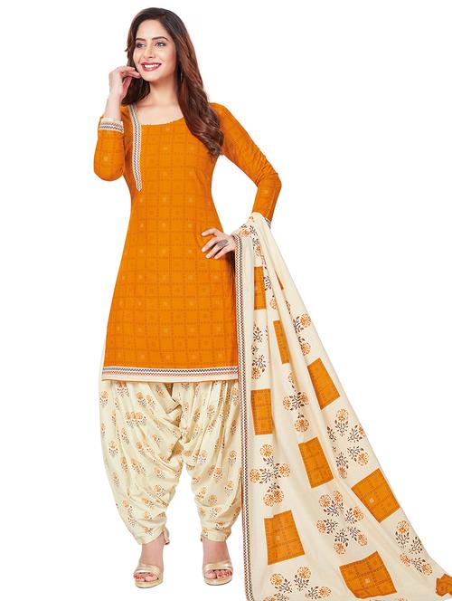 printed unstitched salwar suit - 17435095 - Very Small Image - 1
