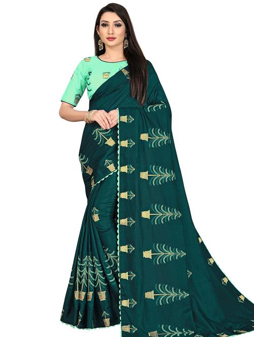 women's embroidered saree with blouse - 17435181 - Very Small Image - 1