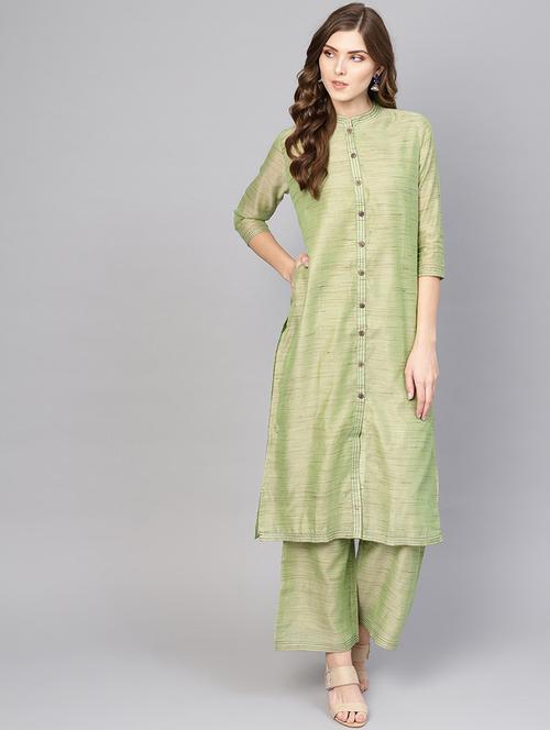 solid kurta palazzo set - 17435579 - Very Small Image - 1