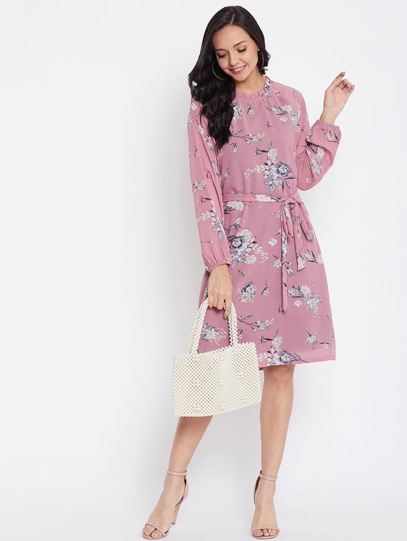 women's belted floral dress - 17435985 - Standard Image - 4