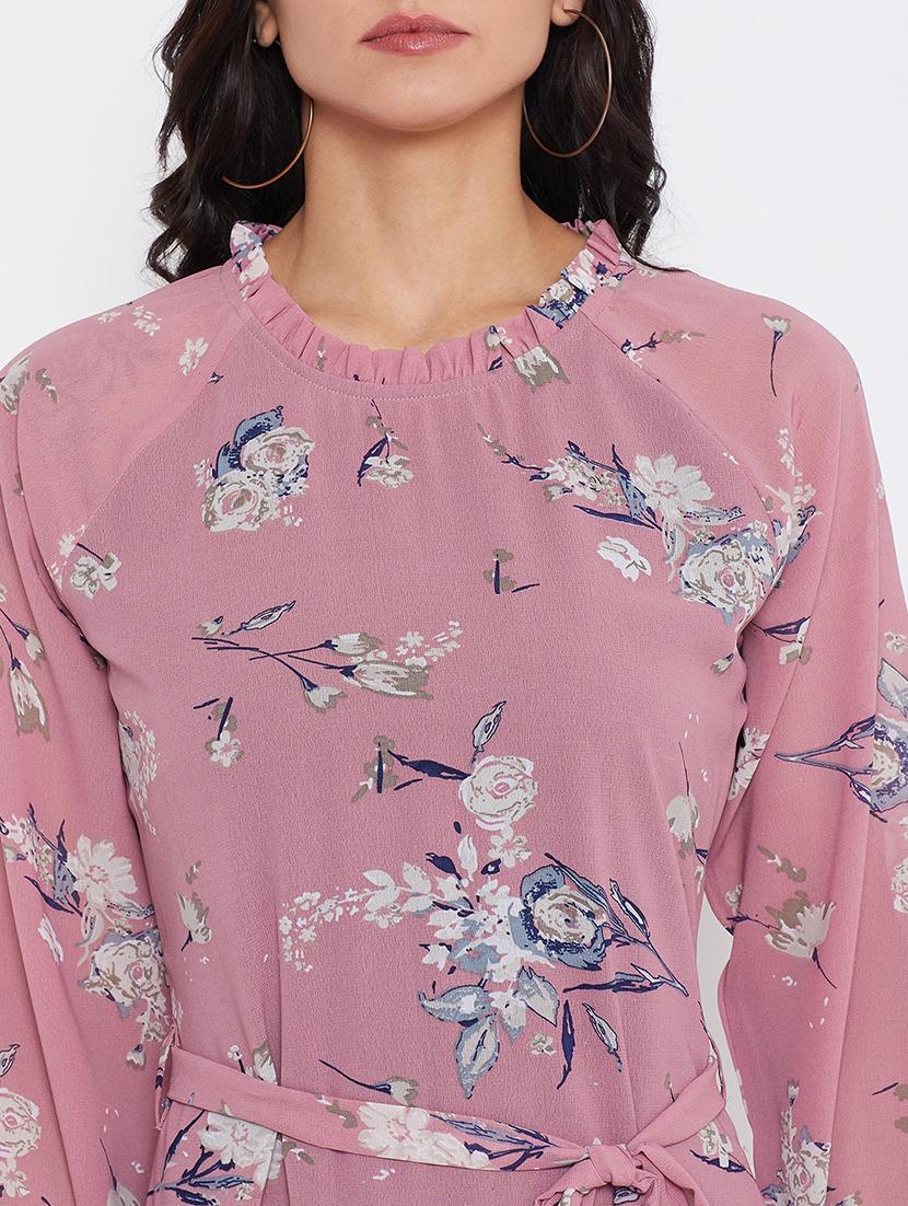 women's belted floral dress - 17435985 - Standard Image - 5