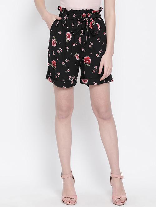 drawstring waist floral short - 17436256 - Very Small Image - 1