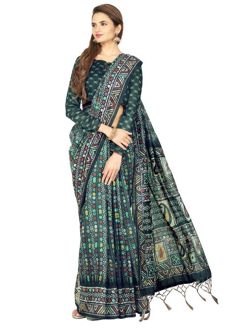 batik chanderi saree with blouse - 17436582 - Very Small Image - 1