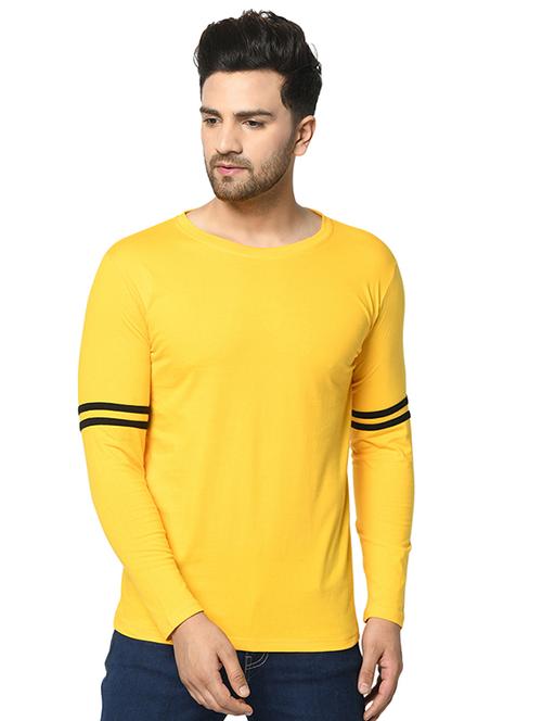 yellow solid taped t-shirt - 17436920 - Very Small Image - 1