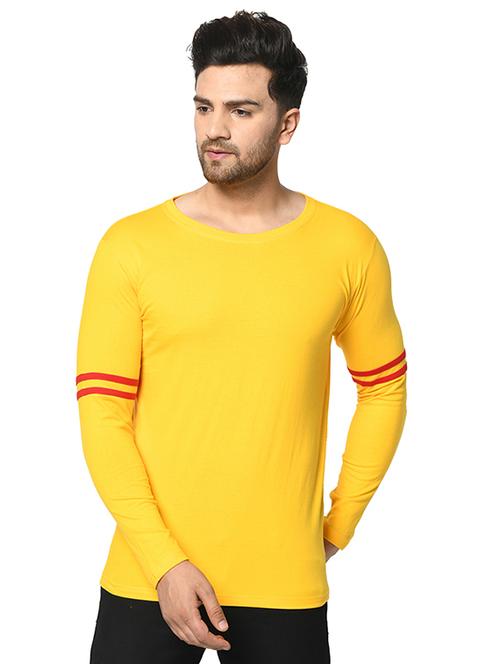 yellow solid taped t-shirt - 17436922 - Very Small Image - 1
