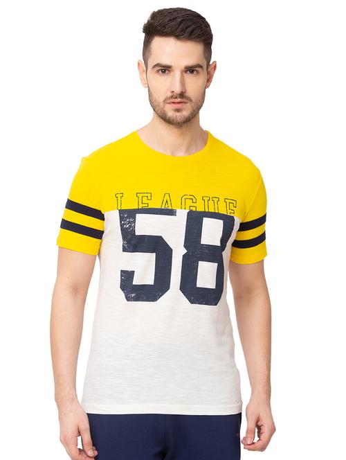 yellow printed cut & sew t-shirt - 17437423 - Very Small Image - 1