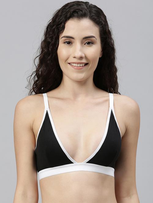 color block plunge bra  - 17437612 - Very Small Image - 1