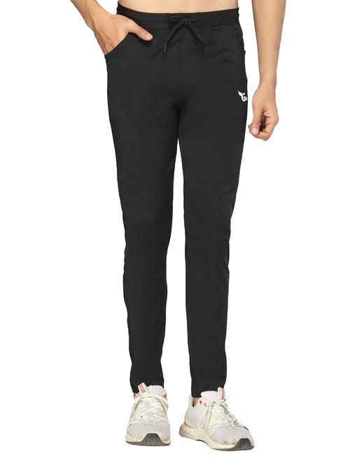 black solid full length track pant - 17438208 - Very Small Image - 1