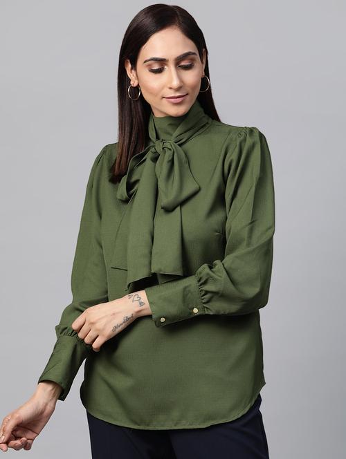 tie up neck solid top  - 17438262 - Very Small Image - 1