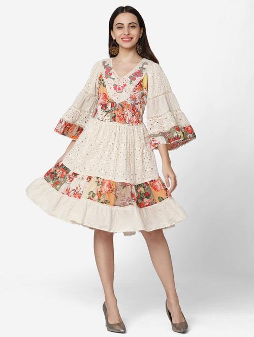 women's tiered dress printed dress - 17438582 - Very Small Image - 1