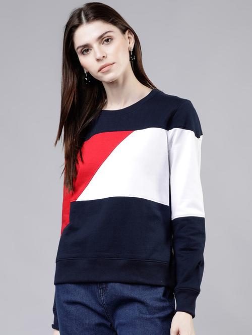 women's color block sweatshirt - 17440417 - Very Small Image - 1