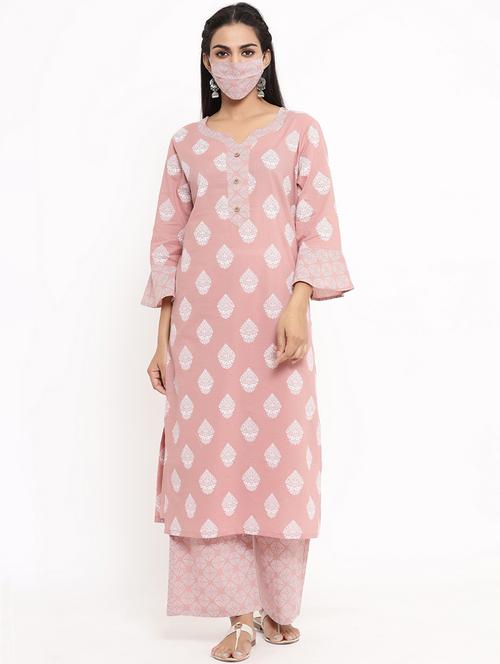 printed kurta palazzo set - 17441504 - Very Small Image - 1