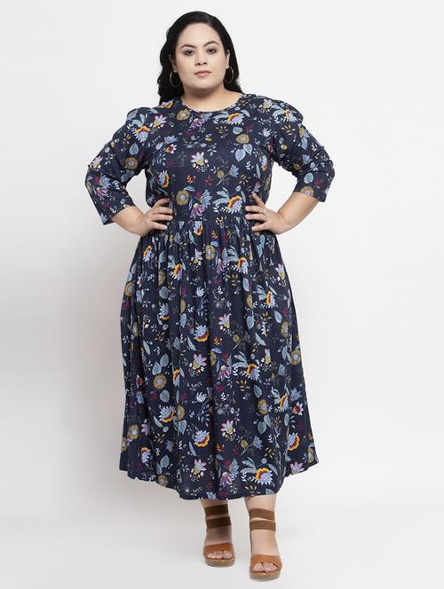 women's fit & flare floral dress - 17441574 - Very Small Image - 1