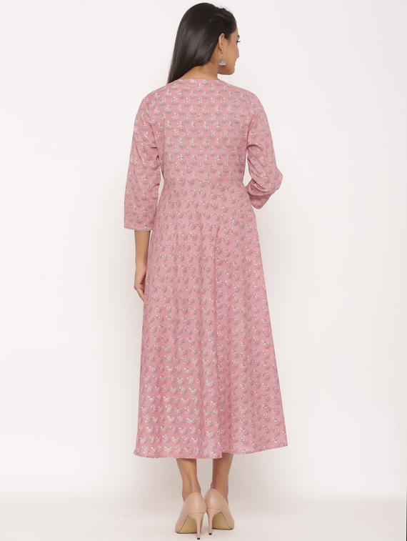 floral print angrakha ethnic dress - 17441700 - Zoom Image - 2