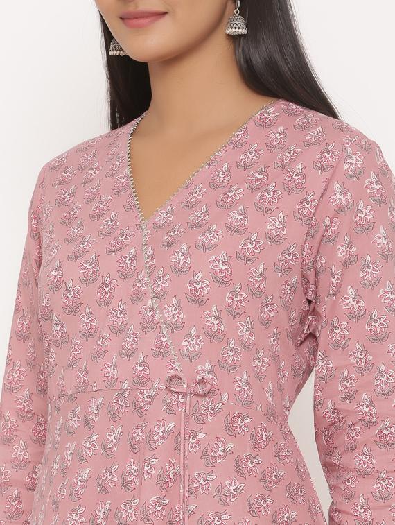 floral print angrakha ethnic dress - 17441700 - Standard Image - 3