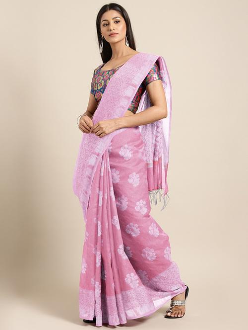 self design kota doria saree with blouse - 17441715 - Very Small Image - 1