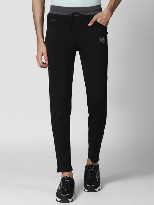 black solid full length track pant - 17441867 - Very Small Image - 1